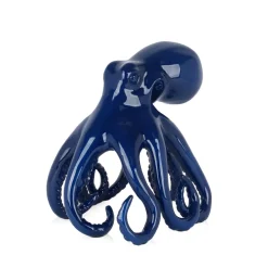 Statues & Sculptures Table Top|Animals-Cosmic Octopus 31cm Blue Resin Indoor Sculpture