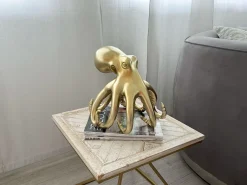 Statues & Sculptures Table Top|Animals-Cosmic Octopus 31cm Gold Resin Indoor Sculpture