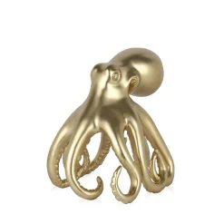 Statues & Sculptures Table Top|Animals-Cosmic Octopus 22cm Gold Resin Indoor Sculpture