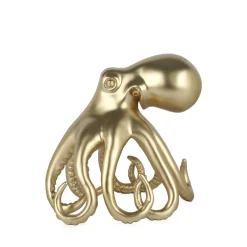 Statues & Sculptures Table Top|Animals-Cosmic Octopus 22cm Gold Resin Indoor Sculpture