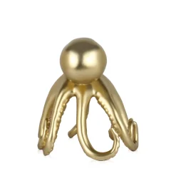 Statues & Sculptures Table Top|Animals-Cosmic Octopus 22cm Gold Resin Indoor Sculpture
