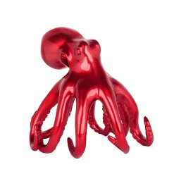 Statues & Sculptures Table Top|Animals-Cosmic Octopus 31cm Red Resin Indoor Sculpture