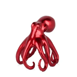 Statues & Sculptures Table Top|Animals-Cosmic Octopus 22cm Red Resin Indoor Sculpture
