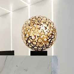 Statues & Sculptures Table Top|Abstract-Cosmic Sphere 44cm Gold Metal Indoor Sculpture