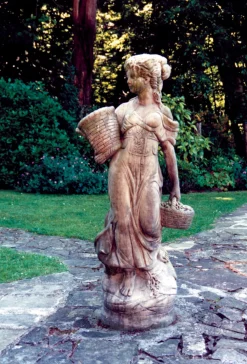 Statues & Sculptures Children-Country Girl 140cm Stone Garden Statue