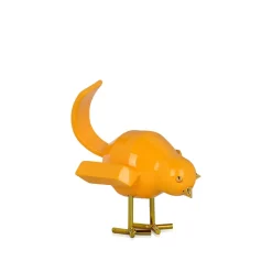 Statues & Sculptures Table Top|Animals-Cubic Bird 14cm Caio Yellow Resin Indoor Sculpture