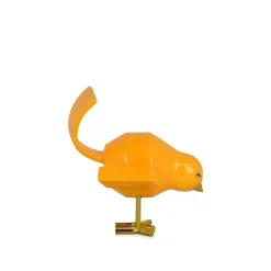 Statues & Sculptures Table Top|Animals-Cubic Bird 14cm Caio Yellow Resin Indoor Sculpture