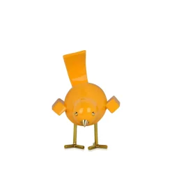 Statues & Sculptures Table Top|Animals-Cubic Bird 14cm Caio Yellow Resin Indoor Sculpture