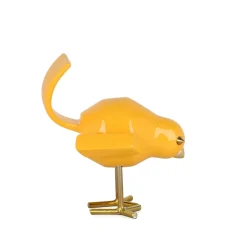 Statues & Sculptures Table Top|Animals-Cubic Bird 22cm Caio Yellow Resin Indoor Sculpture