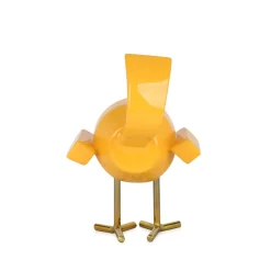 Statues & Sculptures Table Top|Animals-Cubic Bird 22cm Caio Yellow Resin Indoor Sculpture