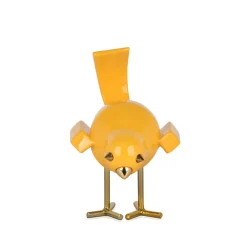 Statues & Sculptures Table Top|Animals-Cubic Bird 22cm Caio Yellow Resin Indoor Sculpture