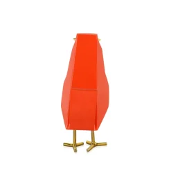 Statues & Sculptures Animals|Contemporary-Cubic Bird 18cm Orange Resin Indoor Sculpture