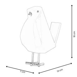 Statues & Sculptures Animals|Contemporary-Cubic Bird 18cm Orange Resin Indoor Sculpture