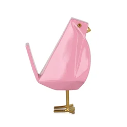 Statues & Sculptures Table Top|Animals-Cubic Bird 30cm Pink Resin Indoor Sculpture