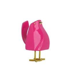 Statues & Sculptures Table Top|Animals-Cubic Bird 14cm Pink Resin Indoor Sculpture