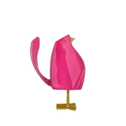 Statues & Sculptures Table Top|Animals-Cubic Bird 14cm Pink Resin Indoor Sculpture