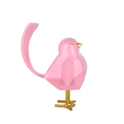 Statues & Sculptures Table Top|Animals-Cubic Bird 18cm Pink Resin Indoor Sculpture