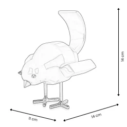 Statues & Sculptures Table Top|Animals-Cubic Bird 14cm Rosa Pink Resin Indoor Sculpture