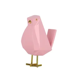 Statues & Sculptures Animals|Contemporary-Cubic Bird 18cm Rosa Pink Resin Indoor Sculpture