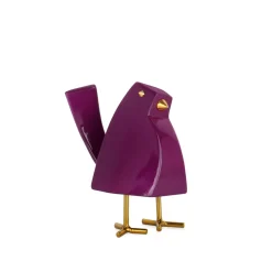 Statues & Sculptures Table Top|Animals-Cubic Bird 14cm Violet Resin Indoor Sculpture