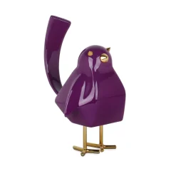 Statues & Sculptures Table Top|Animals-Cubic Bird 30cm Violet Resin Indoor Sculpture