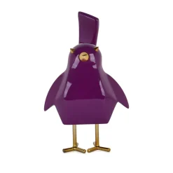 Statues & Sculptures Table Top|Animals-Cubic Bird 30cm Violet Resin Indoor Sculpture