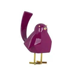 Statues & Sculptures Table Top|Animals-Cubic Bird 18cm Violet Resin Indoor Sculpture