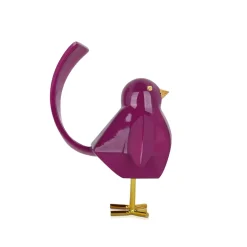 Statues & Sculptures Table Top|Animals-Cubic Bird 18cm Violet Resin Indoor Sculpture
