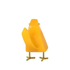 Statues & Sculptures Table Top|Animals-Cubic Bird 14cm Yellow Resin Indoor Sculpture