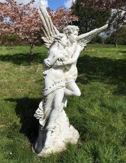 Statues & Sculptures Angel|Roman-Cupid & Psyche 197cm Marble Garden Statue