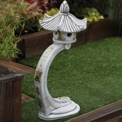 Statues & Sculptures Pagodas-Curved Japanese Pagoda Stone Garden Ornament