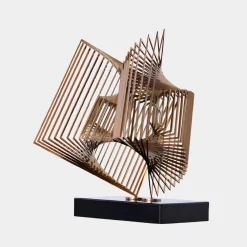 Statues & Sculptures Table Top|Abstract-Cyber Book 46cm Copper Metal Indoor Sculpture
