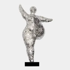 Statues & Sculptures Figurative|Table Top-Dancing Soul 95cm Silver Metal Indoor Sculpture