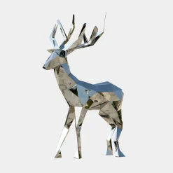 Statues & Sculptures Wildlife|Stags & Deers-Deer 168cm Geometric Metal Garden Sculpture