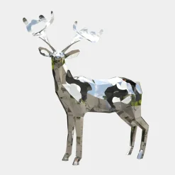 Statues & Sculptures Wildlife|Stags & Deers-Deer 197cm Geometric Metal Garden Sculpture v1
