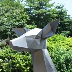 Statues & Sculptures Wildlife|Stags & Deers-Deer 90cm Geometric Metal Garden Sculpture