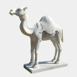 Statues & Sculptures Wildlife|Modern-Desert Camel 160cm White Marble Garden Statue v1