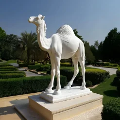 Statues & Sculptures Wildlife|Modern-Desert Camel 160cm White Marble Garden Statue v2