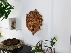 Statues & Sculptures Wall Art|Animals-Desert Lion 49cm Bronze Resin Wall Sculpture