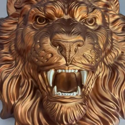 Statues & Sculptures Wall Art|Animals-Desert Lion 49cm Bronze Resin Wall Sculpture