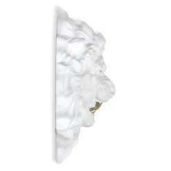 Statues & Sculptures Wall Art|Animals-Desert Lion 49cm White Resin Wall Sculpture