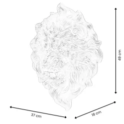 Statues & Sculptures Wall Art|Animals-Desert Lion 49cm White Resin Wall Sculpture