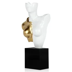Statues & Sculptures Figurative|Table Top-Divided Diva 50cm White Resin Indoor Sculpture
