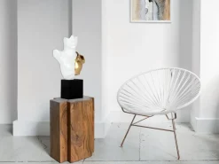 Statues & Sculptures Figurative|Table Top-Divided Titan 52cm White Resin Indoor Sculpture