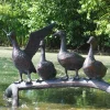 Statues & Sculptures Ducks-Duck Voyage Bronze Metal Garden Ornament