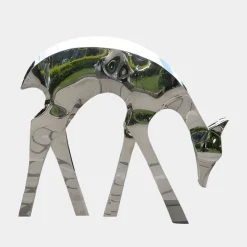 Statues & Sculptures Wildlife|Stags & Deers-Dynamic Deer 91cm Metal Garden Sculpture