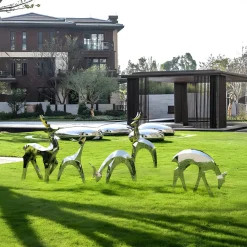 Statues & Sculptures Wildlife|Stags & Deers-Dynamic Deer 91cm Metal Garden Sculpture