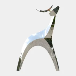 Statues & Sculptures Wildlife|Stags & Deers-Dynamic Deer 100cm Metal Garden Sculpture