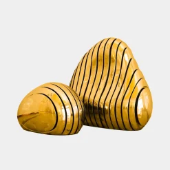 Statues & Sculptures Floor Standing|Abstract-Dynamic Pebbles 95cm Gold Metal Garden Sculptures