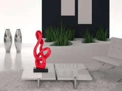 Statues & Sculptures Table Top|Floor Standing-Dynamic Twist 58cm Red Resin Indoor Sculpture